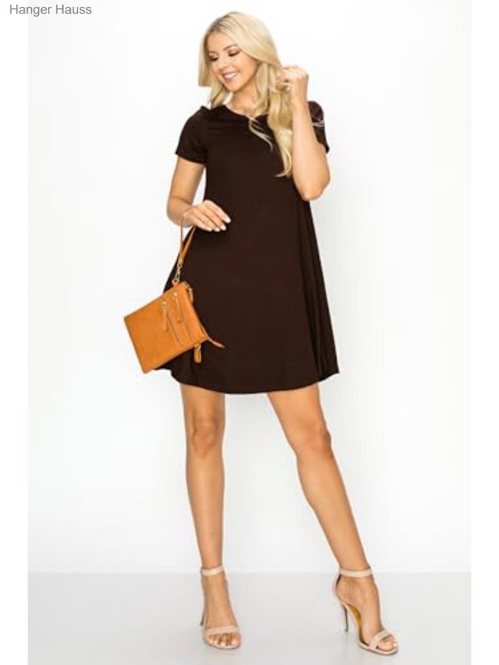 Faux Leather Crossbody Bag with Detachable Wristlet, Multi Zip Pockets, - Picture 3 of 6